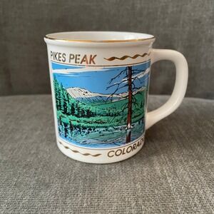 Vintage Pike's Peak‎ Colorado Gold Rim Ceramic Coffee Mug Made in Japan